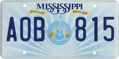 MS license plate AOB815