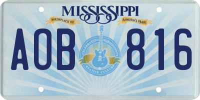 MS license plate AOB816
