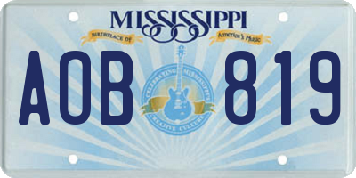 MS license plate AOB819