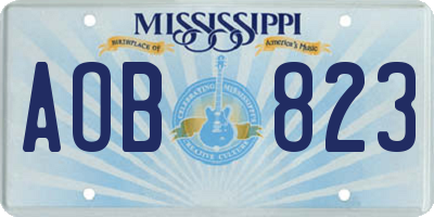 MS license plate AOB823