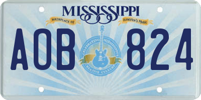 MS license plate AOB824
