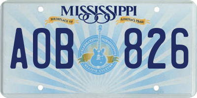 MS license plate AOB826