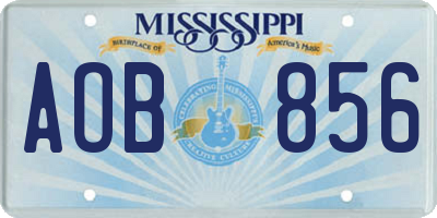 MS license plate AOB856