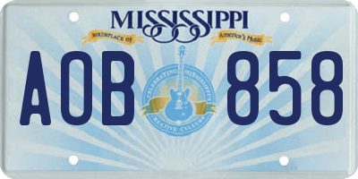 MS license plate AOB858
