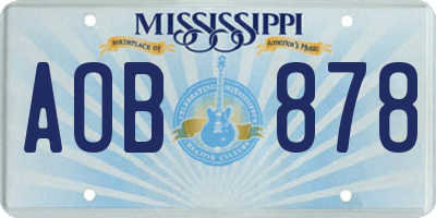 MS license plate AOB878