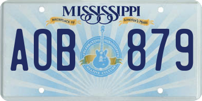 MS license plate AOB879