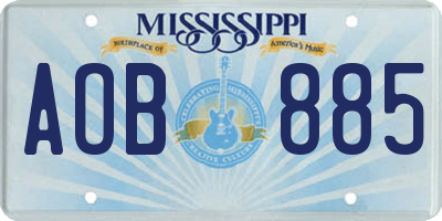 MS license plate AOB885