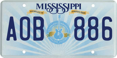 MS license plate AOB886