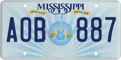 MS license plate AOB887