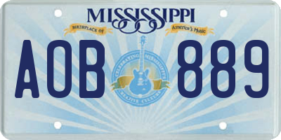 MS license plate AOB889