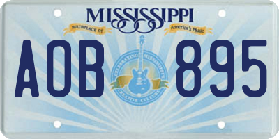 MS license plate AOB895