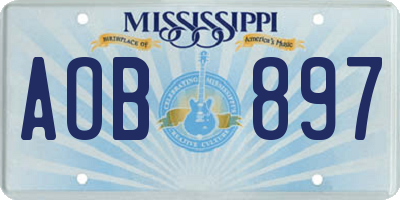 MS license plate AOB897