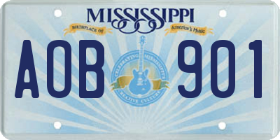 MS license plate AOB901