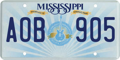 MS license plate AOB905