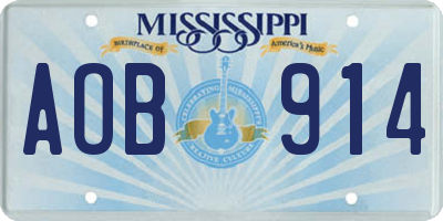 MS license plate AOB914