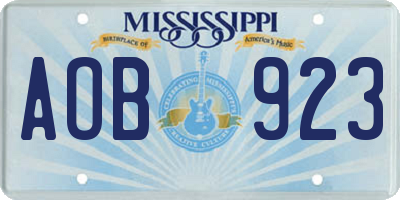 MS license plate AOB923
