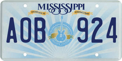 MS license plate AOB924
