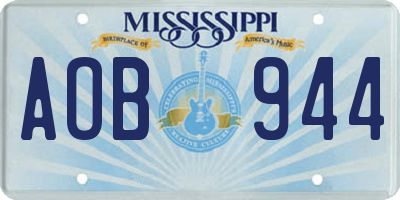 MS license plate AOB944