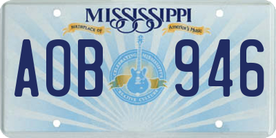 MS license plate AOB946
