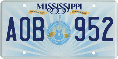 MS license plate AOB952