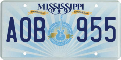 MS license plate AOB955