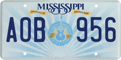 MS license plate AOB956
