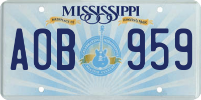 MS license plate AOB959