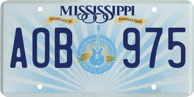 MS license plate AOB975