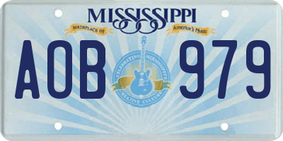 MS license plate AOB979