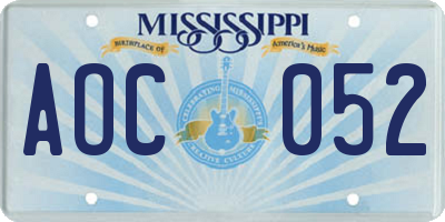 MS license plate AOC052