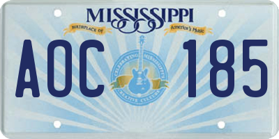 MS license plate AOC185