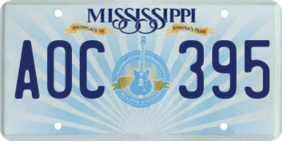 MS license plate AOC395