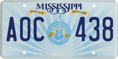 MS license plate AOC438