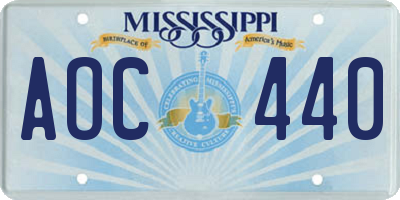 MS license plate AOC440
