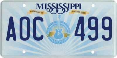 MS license plate AOC499
