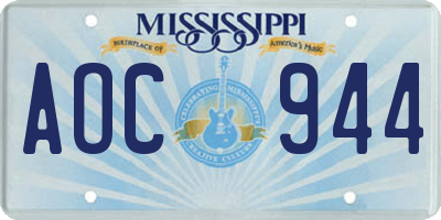 MS license plate AOC944
