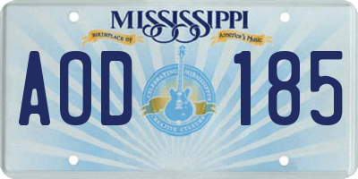 MS license plate AOD185