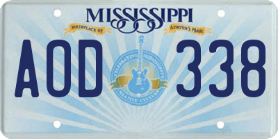 MS license plate AOD338