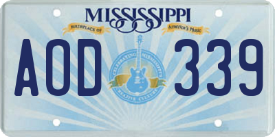 MS license plate AOD339