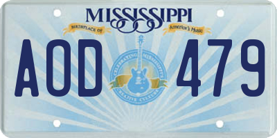 MS license plate AOD479