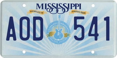 MS license plate AOD541