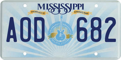 MS license plate AOD682