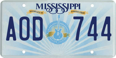 MS license plate AOD744