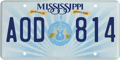 MS license plate AOD814