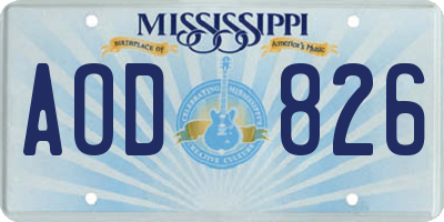 MS license plate AOD826