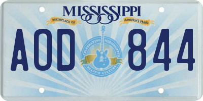 MS license plate AOD844