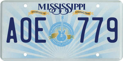 MS license plate AOE779