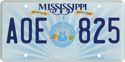 MS license plate AOE825