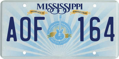 MS license plate AOF164