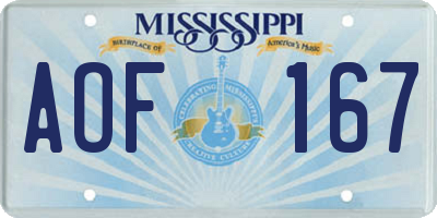MS license plate AOF167